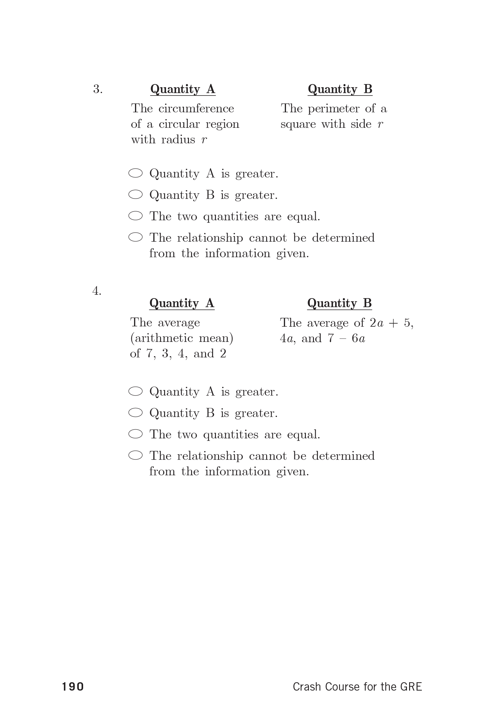 Extended ebook content for Crash Course for the GRE, 6th Edition: Math